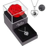 Liebes-Kette mit Rose-Schmuckschatulle