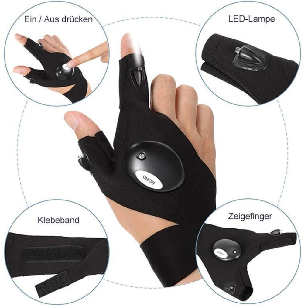 LED-Handschuhe mit wasserdichter Beleuchtung