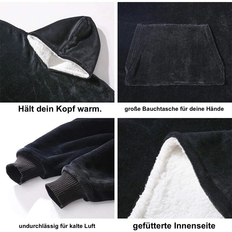 Flauschiger Kapuzenpullover | Ganzkörper