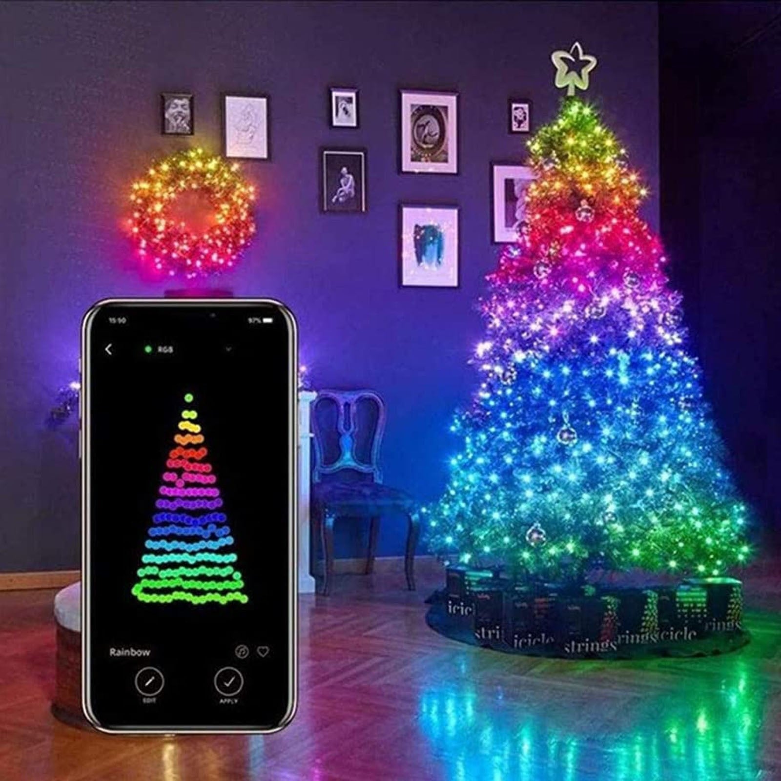 LED Weihnachtsbaum Beleuchtung | Handy gesteuert + verschiedene Farben