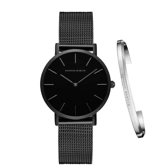 Schwarze Hannah Martin Uhr und Armband