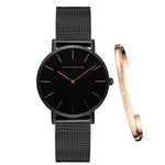 Schwarze Hannah Martin Uhr und Armband